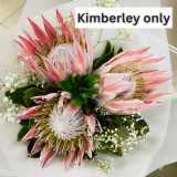 King Protea bouquet with gyp (only in Kimberley)