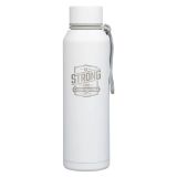 Be Strong and Courageous White Stainless Steel Water Bottle