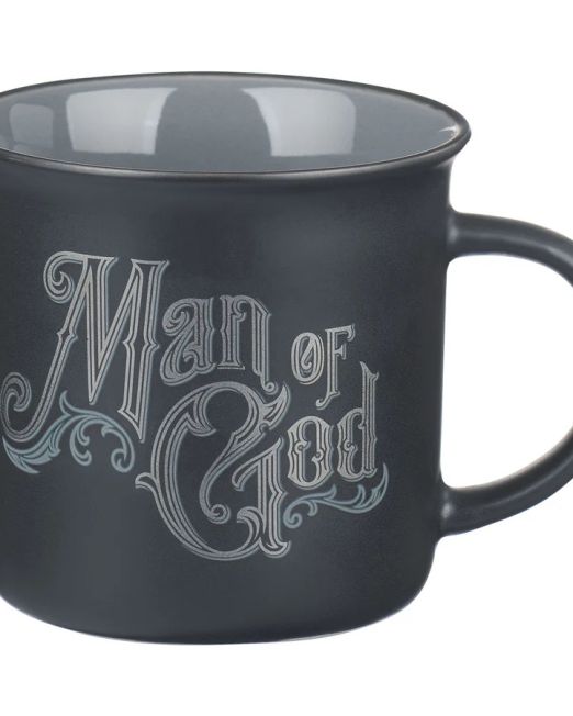 Man Of God Black And Grey Ceramic Mug - 1 Timothy 6:11