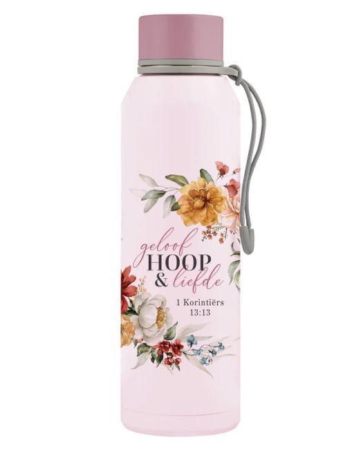 Geloof Hoop en Liefde Afrikaans Stainless Steel Water Bottle