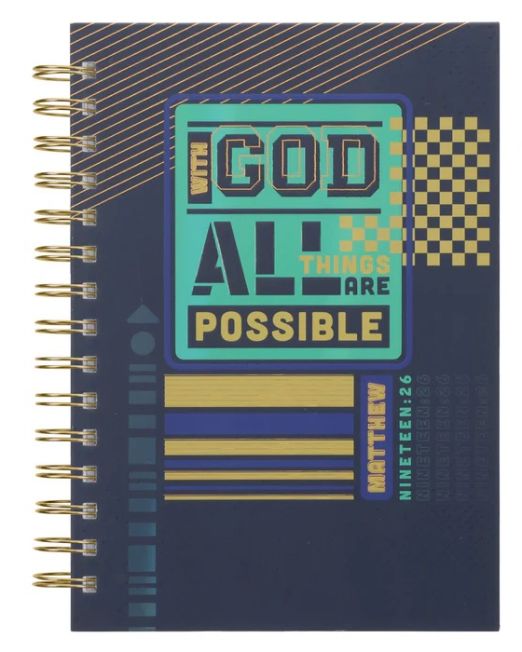 With God All Things Are Possible Hardcover Wirebound Journal