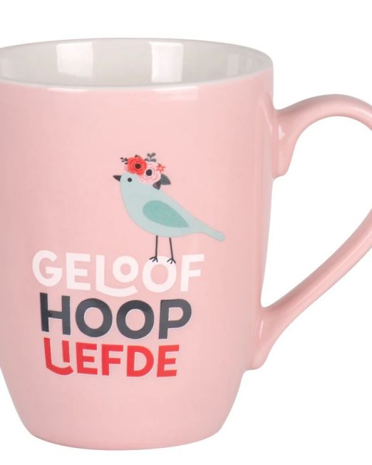 Geloof Hoop Liefde Afrikaans Pink Ceramic Mug