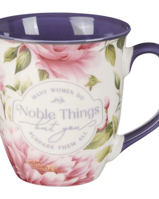 Many Women Do Noble Things But You Surpass Them All Ceramic Mug with Blue Interior