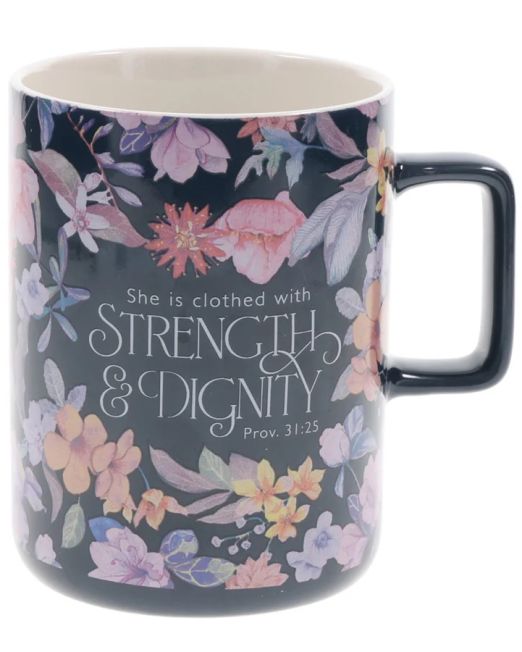 She Is Clothed with Strength and Dignity Ceramic Mug