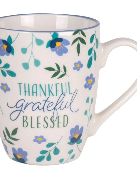 Thankful Grateful Blessed Ceramic Mug