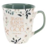 Be Still & Know that I Am God Ceramic Mug with Green Interior