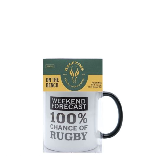 Half Time On The Bench - 100ml 3-In-1 Bath & Shower Gel, 20g Mesh Sponge & Novelty Mug