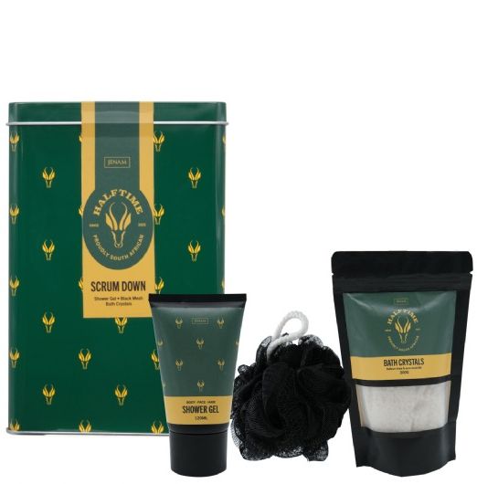 Half Time Scrum Down - 150ml Bath & Shower Gel, Bath Crystals & 30g Mesh Sponge
