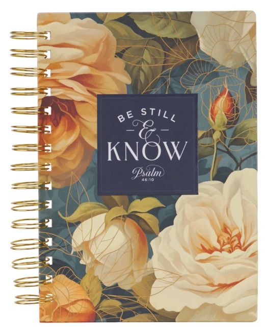 Be Still and Know Floral Large Hardcover Wirebound Journal