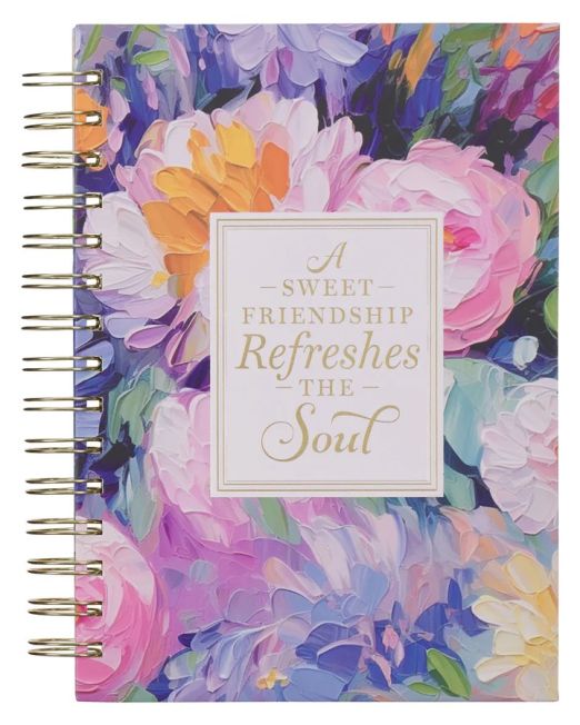 A Sweet Friendship Multi Painted Floral Large Hardcover Wirebound Journal
